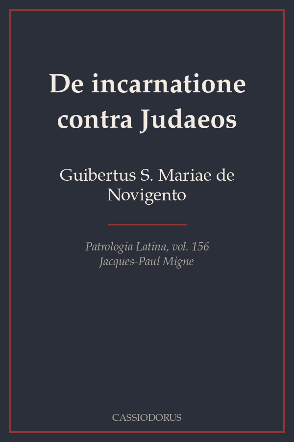 De incarnatione contra Judaeos cover