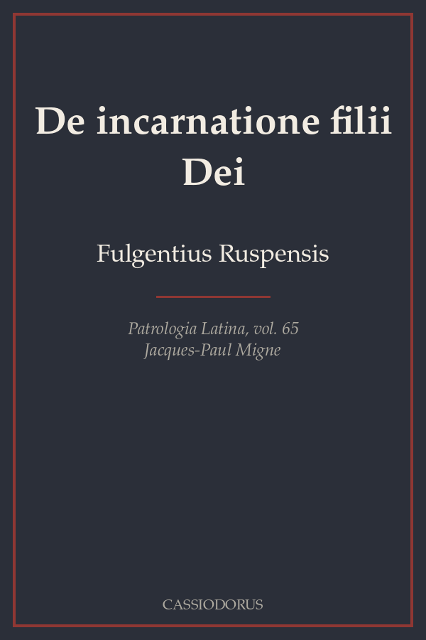 De incarnatione filii Dei cover