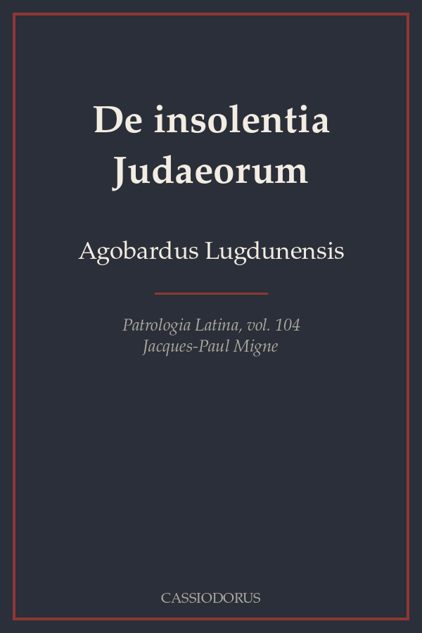De insolentia Judaeorum cover