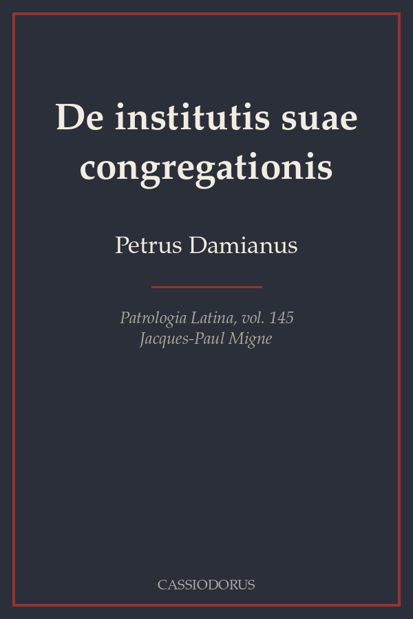 De institutis suae congregationis cover