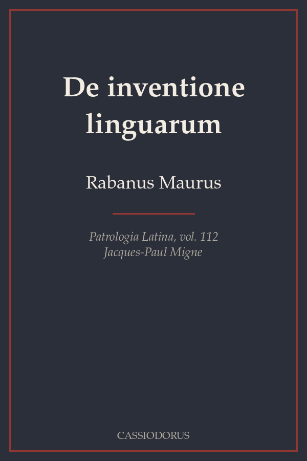 De inventione linguarum cover