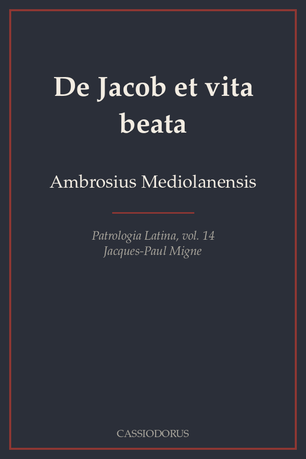 De Jacob et vita beata cover