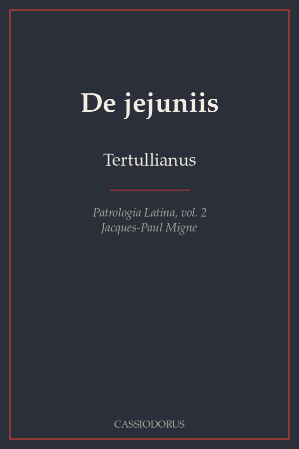 De jejuniis cover
