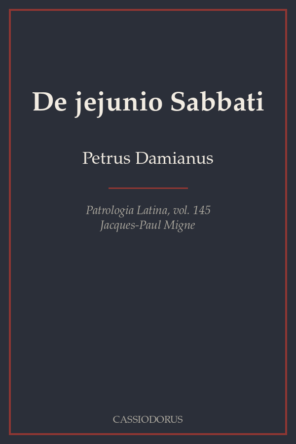 De jejunio Sabbati cover