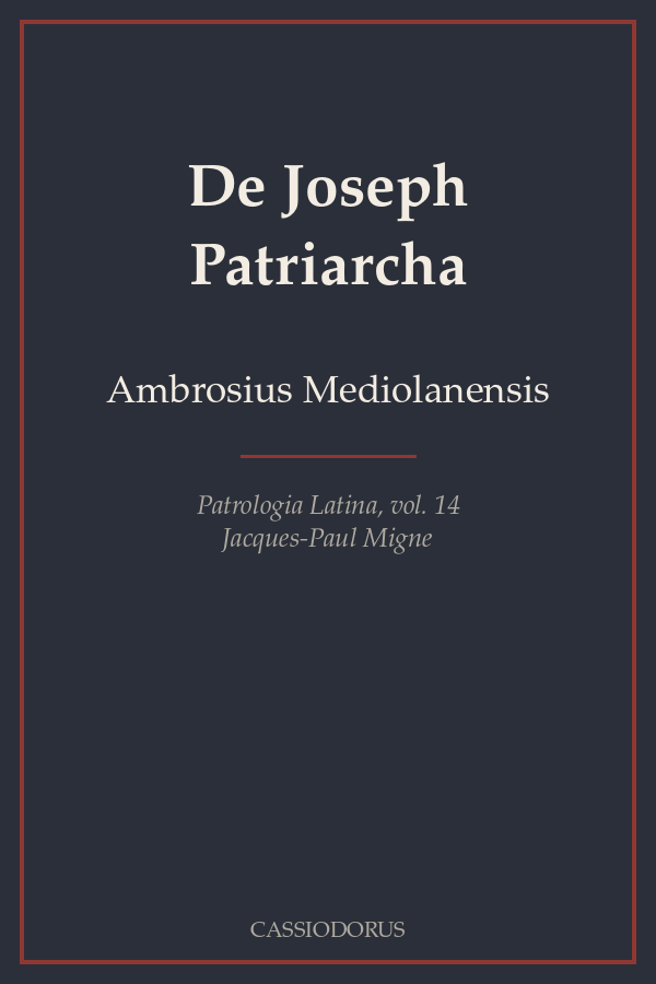 De Joseph Patriarcha cover
