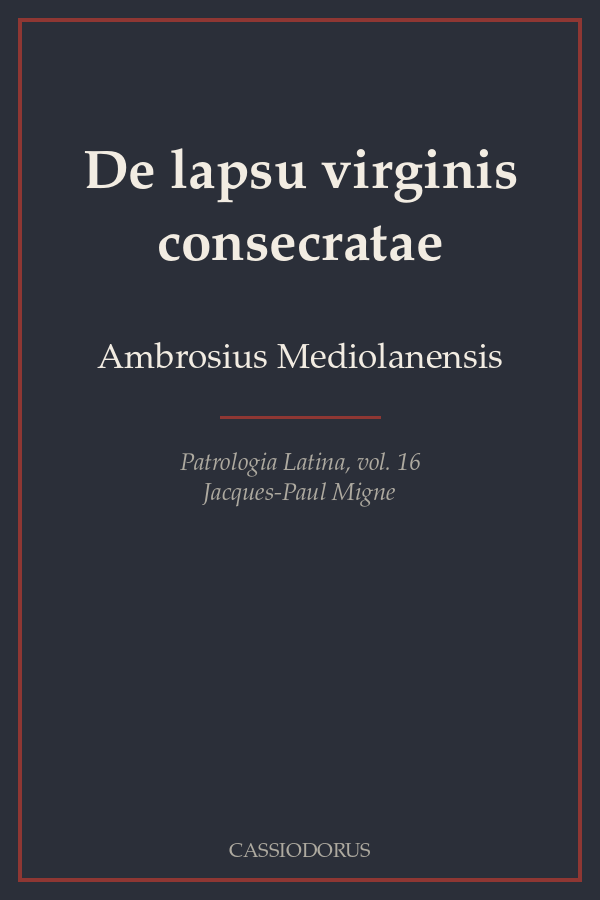De lapsu virginis consecratae cover