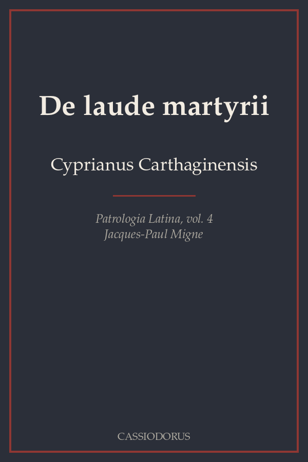 De laude martyrii cover