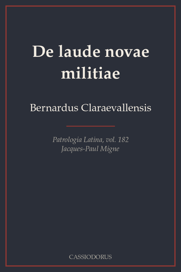 De laude novae militiae cover