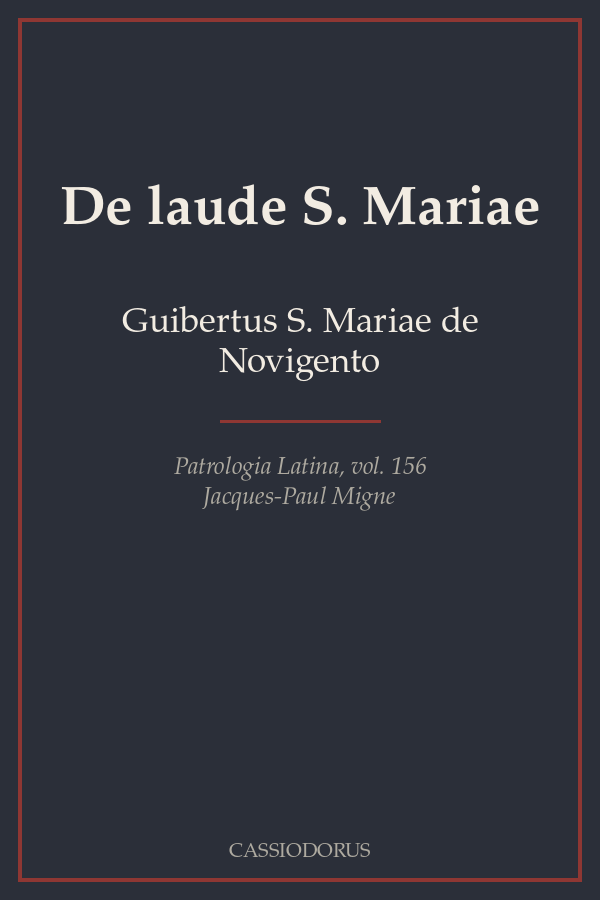 De laude S. Mariae cover