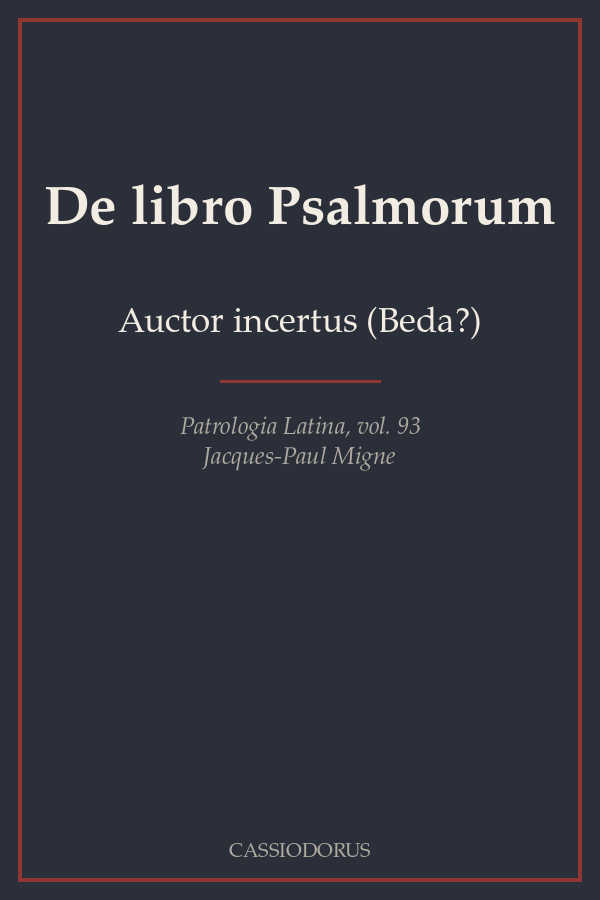 De libro Psalmorum cover