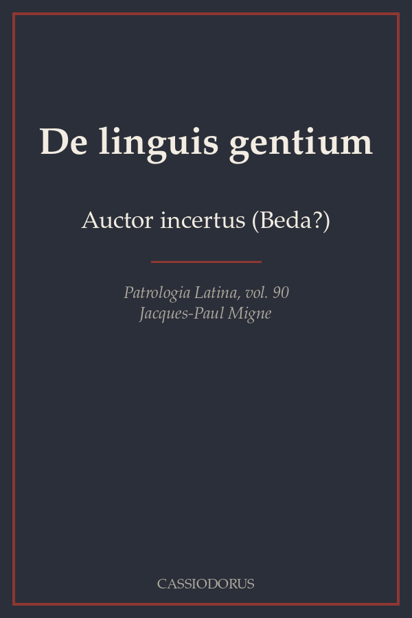 De linguis gentium cover