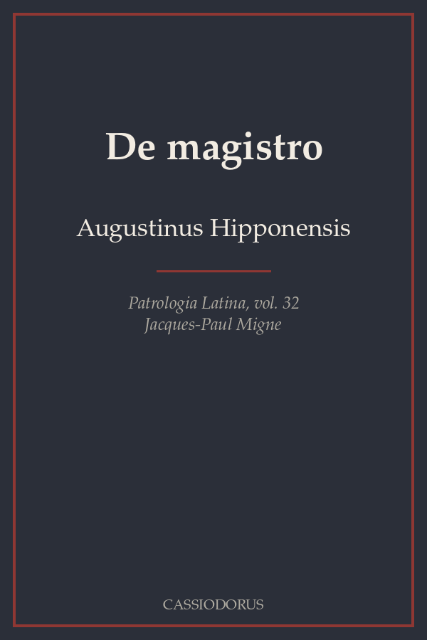 De magistro cover