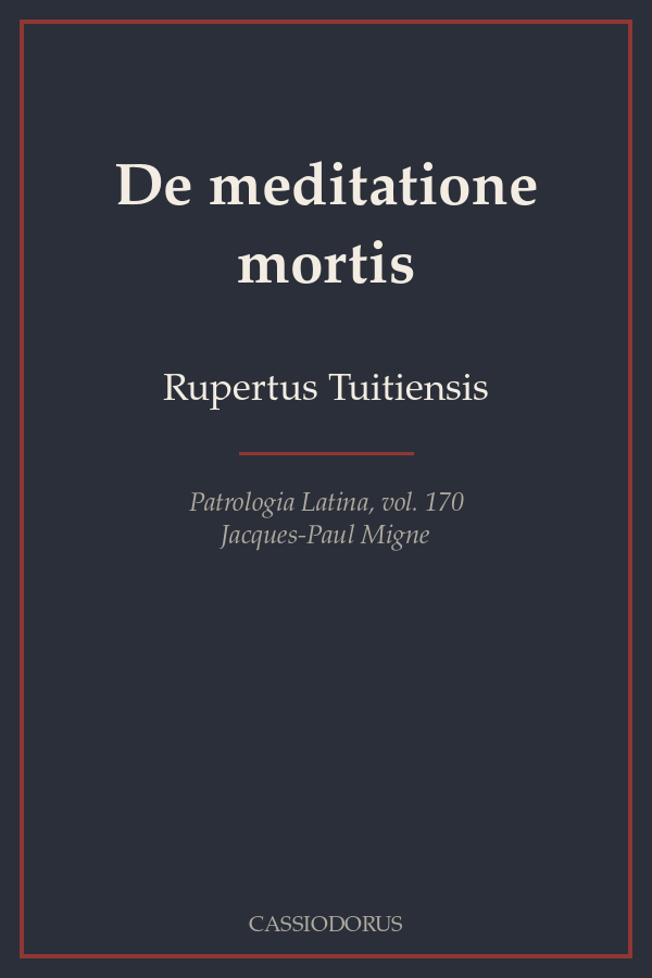 De meditatione mortis cover