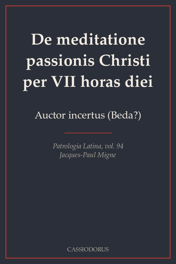 De meditatione passionis Christi per VII horas diei cover