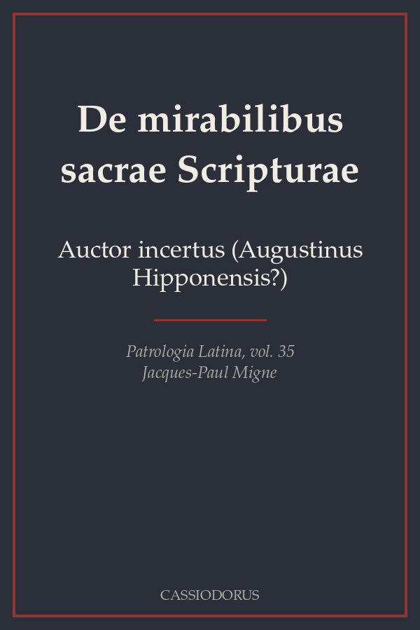 De mirabilibus sacrae Scripturae cover