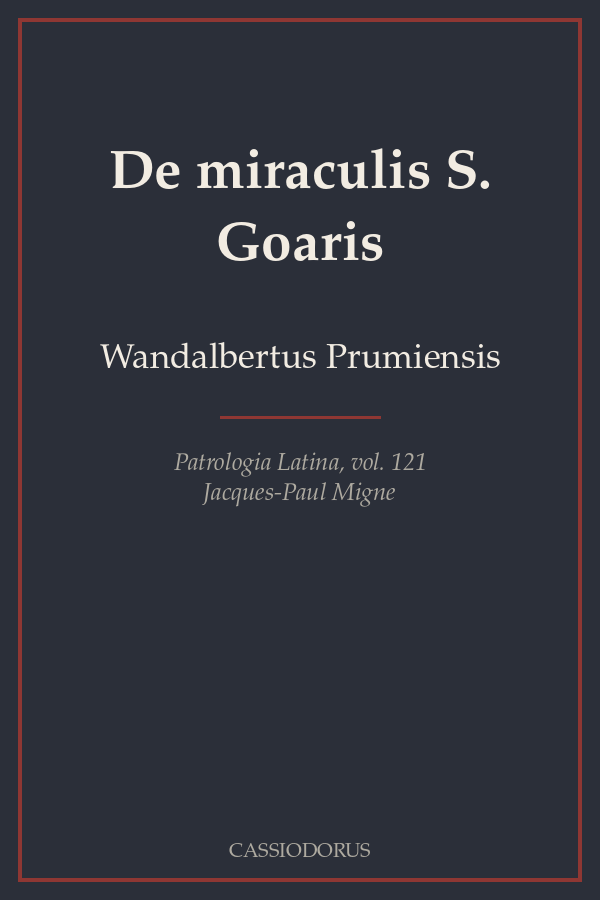De miraculis S. Goaris cover
