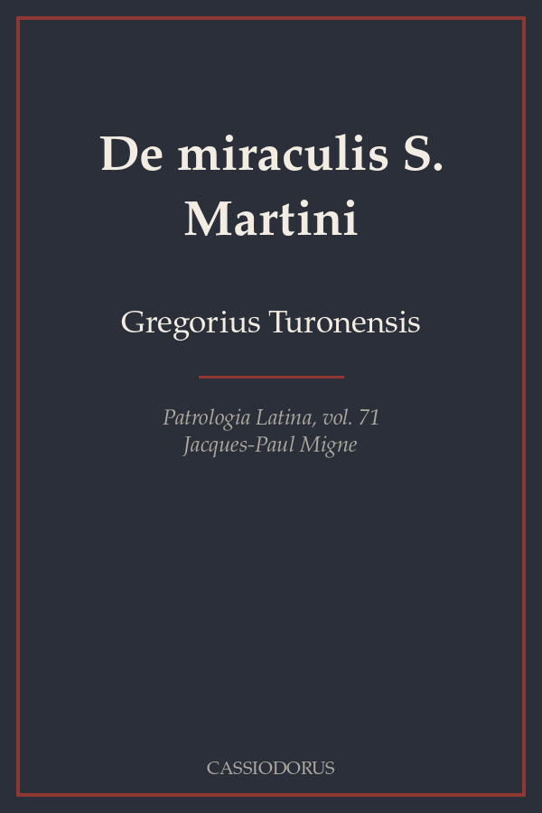 De miraculis S. Martini cover