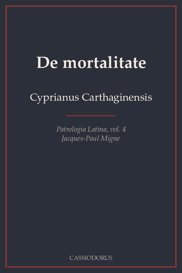 De mortalitate cover