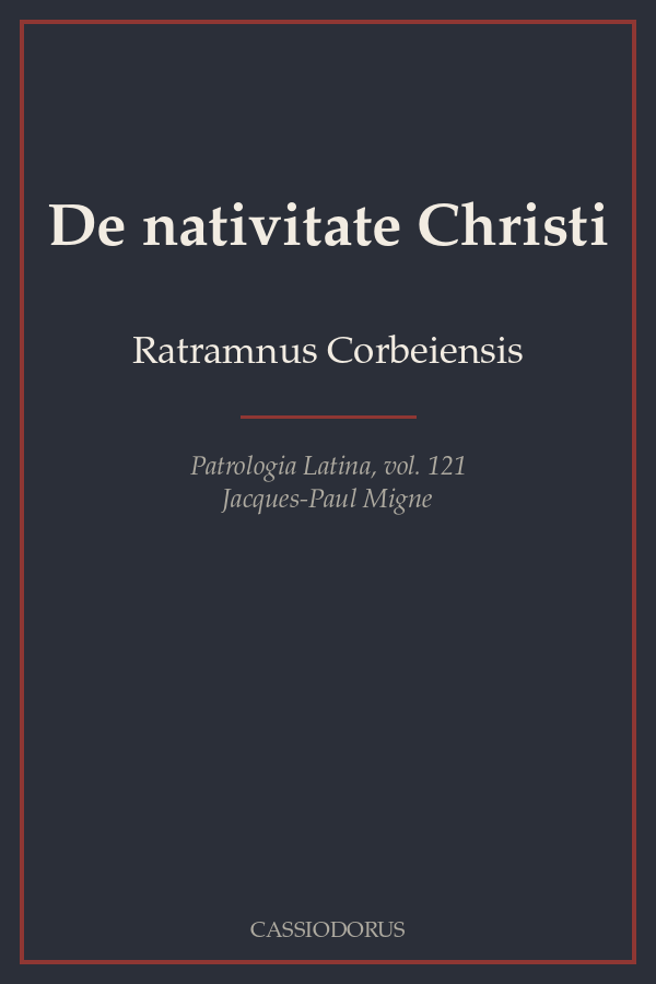 De nativitate Christi cover