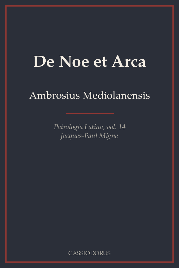 De Noe et Arca cover