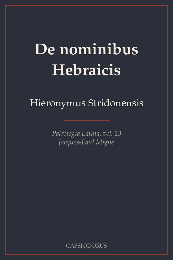 De nominibus Hebraicis cover