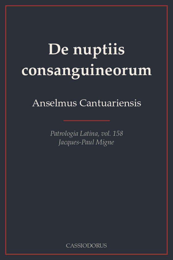 De nuptiis consanguineorum cover