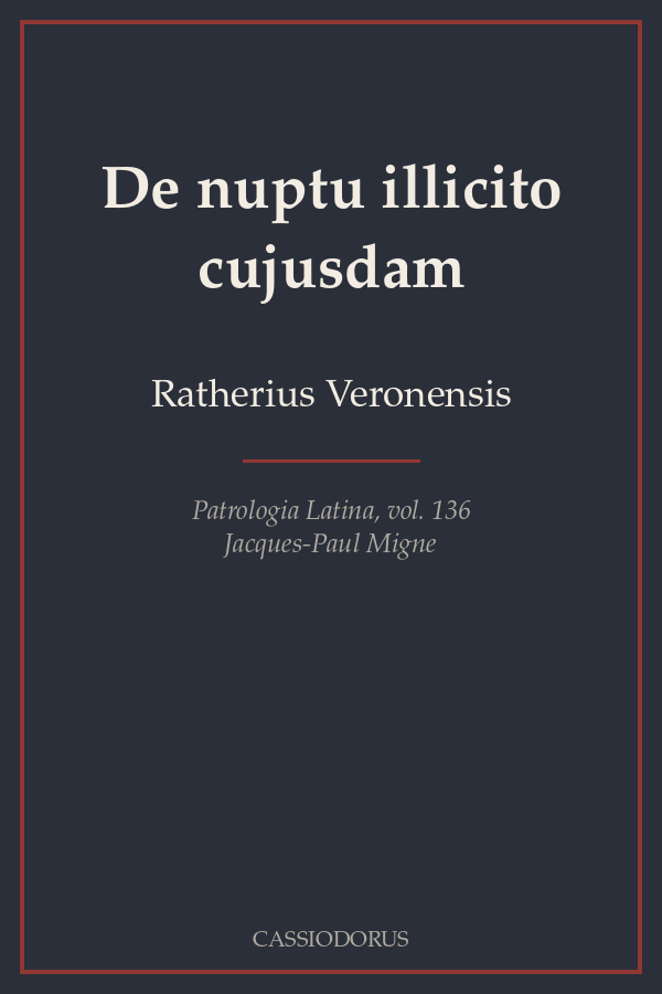 De nuptu illicito cujusdam cover