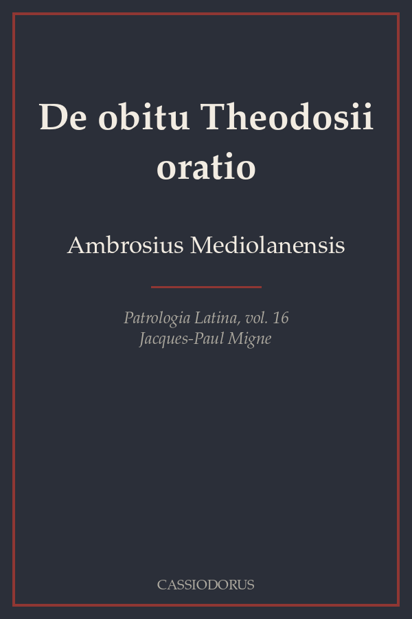 De obitu Theodosii oratio cover