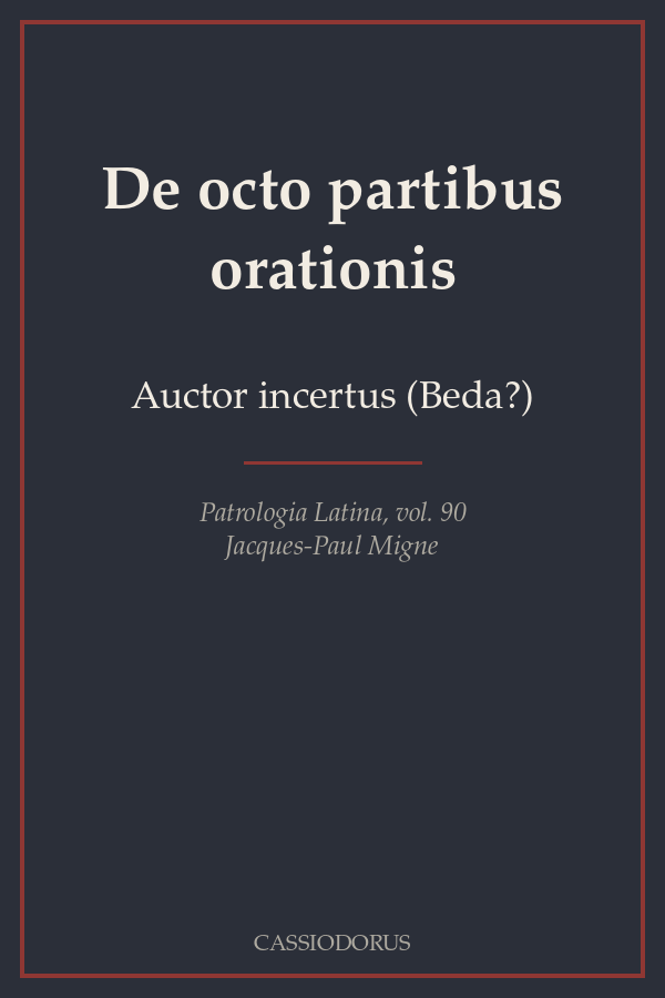 De octo partibus orationis cover