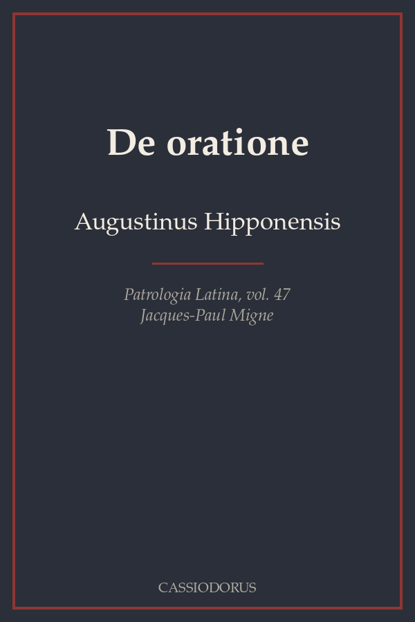 De oratione cover