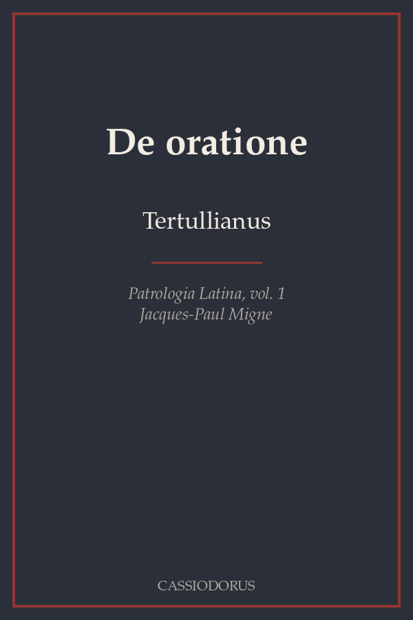 De oratione cover