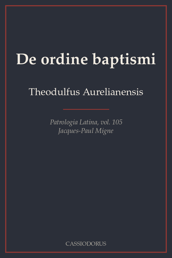 De ordine baptismi cover