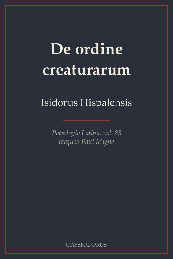 De ordine creaturarum cover