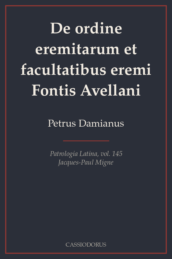 De ordine eremitarum et facultatibus eremi Fontis Avellani cover