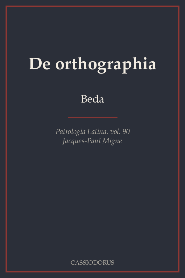 De orthographia cover