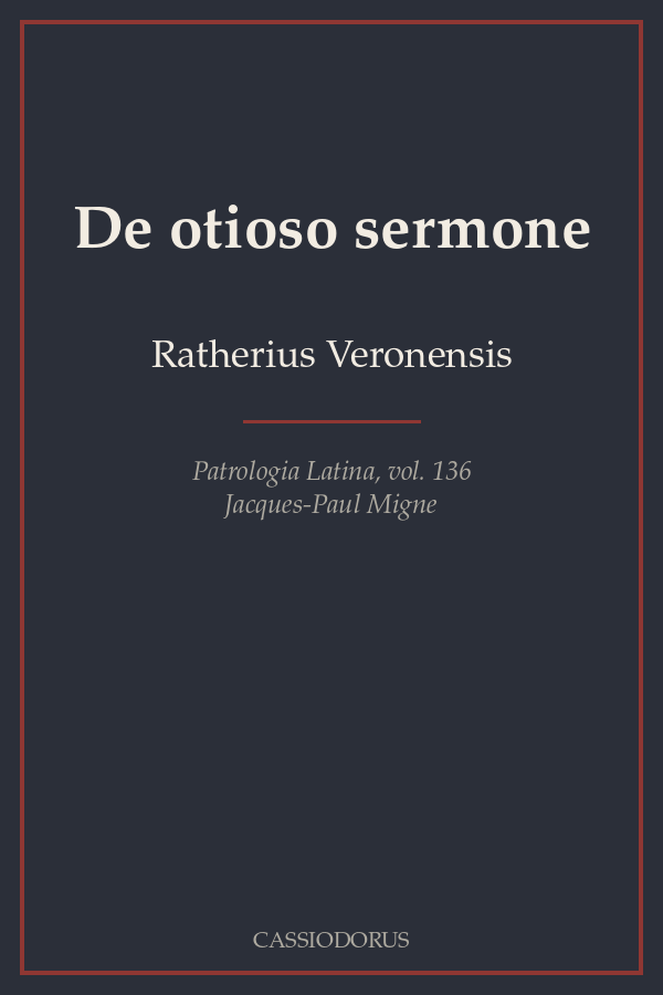 De otioso sermone cover