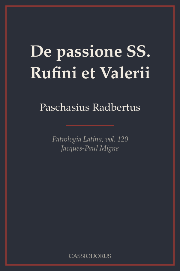 De passione SS. Rufini et Valerii cover