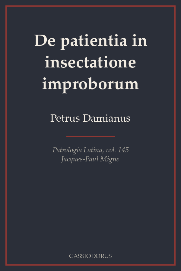De patientia in insectatione improborum cover