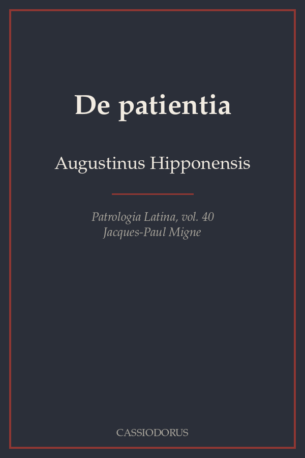 De patientia cover