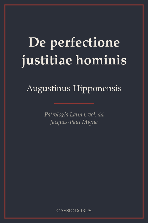 De perfectione justitiae hominis cover