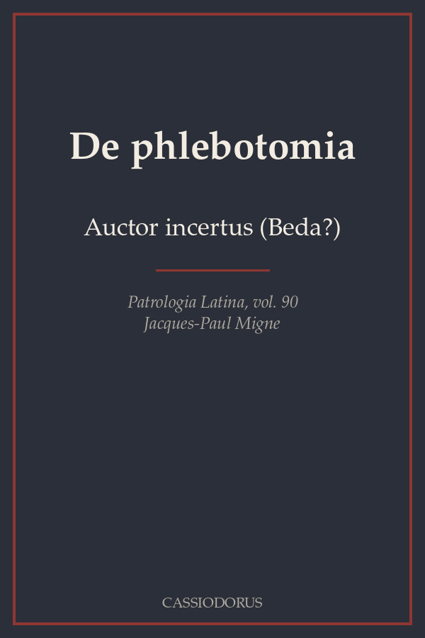 De phlebotomia cover