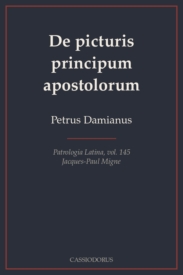 De picturis principum apostolorum cover