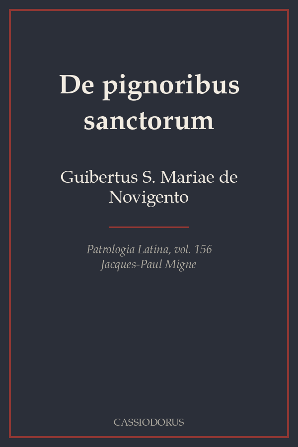 De pignoribus sanctorum cover