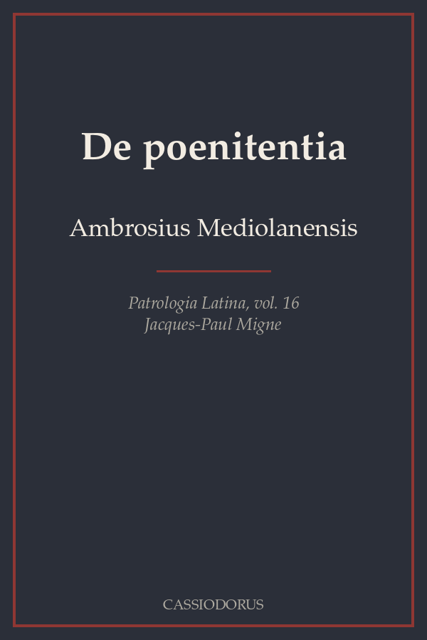 De poenitentia cover