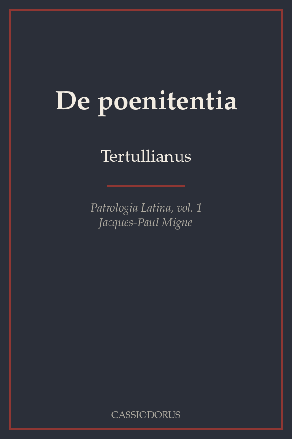 De poenitentia cover