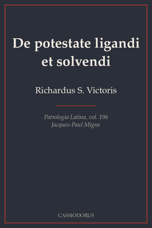 De potestate ligandi et solvendi cover
