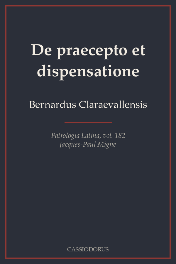 De praecepto et dispensatione cover