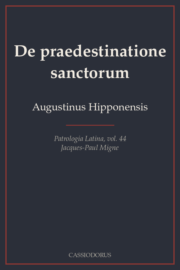 De praedestinatione sanctorum cover