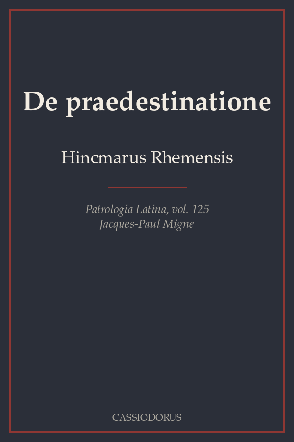 De praedestinatione cover