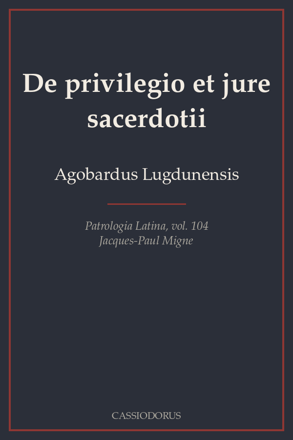 De privilegio et jure sacerdotii cover